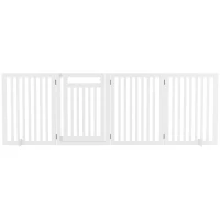 PawHut Hondenhek 81 cm Inklapbaar Houten Voor Dieren Huisdierliefhebbers Wit(m-11)