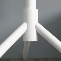 HOMCOM Cabide de Pé de Madeira com 8 Ganchos para Pendurar Roupa e Bolsas para Corredor Entrada 40x40x165 cm Branco(m-9)