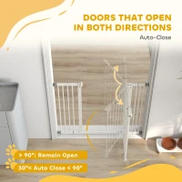 PawHut Adjustable Safety Gate w/ Two Extensions, Four Adjustable Screws, White(m-5)