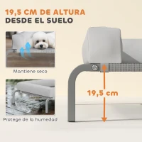 PawHut Cama Elevada para Perros Refrescante con Refuerzos Extraíbles Malla Transpirable y Marco de Acero 90x65x30 cm Gris(m-4)