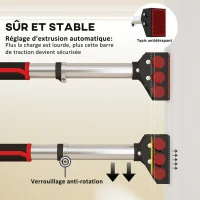 SPORTNOW Barre de traction pour porte, barre de musculation pour cadres de porte sans vis - longueur ajustable (75-92cm)(m-6)