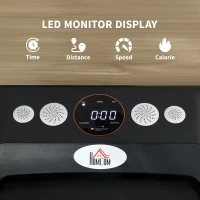 HOMCOM Foldable Walking Treadmill, with LED Display and Wheels, for Home, Office, Gym, Blue(m-5)