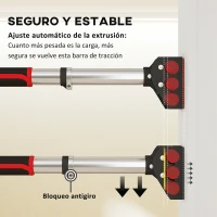 SPORTNOW Barra para hacer Dominadas para Puerta Ajustable de 95 cm a 123 cm Carga 200 kg para Ejercicio y Entrenamiento Negro(m-6)