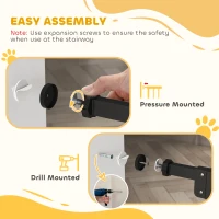 PawHut Adjustable Safety Gate w/ Two Extensions, Four Adjustable Screws, Black(m-7)