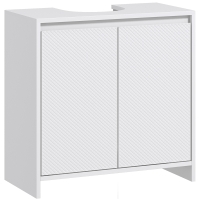 HOMCOM Meuble sous vasque 2 portes avec étagère réglable armoire de rangement pour lavabo 60l x 30P x 60H cm blanc