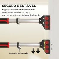 SPORTNOW Barra de Elevação para Porta Ajustável de 95 cm a 123 cm Carga 200 kg para Exercícios e Treino Vermelho e Preto(m-6)