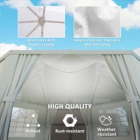 Outsunny 6.8 x 5m Octagonal Marquee Gazebo - White(m-5)