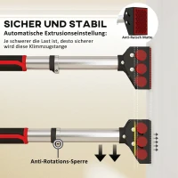 SPORTNOW Klimmzugstange für Türrahmen, verstellbar, ohne Bohren, Stahl, bis 200 kg, 75-92 x 10 x 7 cm, Schwarz/Rot(m-6)