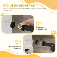 PawHut Cancellino per Cani a 2 Estensioni con Larghezza Regolabile fino a 100 cm e Chiusura Automatica, Nero(m-7)