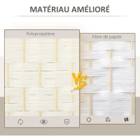 HOMCOM Paravent intérieur en bois 4 panneaux séparateur de pièce pliable pour salon chambre 180 x 180 cm blanc(m-5)