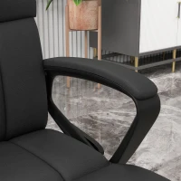 Vinsetto Fauteuil chaise de bureau pivotant hauteur réglable 5 roulettes accoudoirs revêtement synthétique noir(m-11)