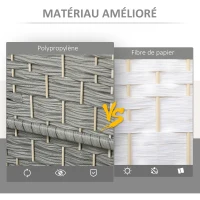 HOMCOM Paravent intérieur en bois 3 panneaux séparateur de pièce pliable pour salon chambre 135 x 180 cm gris(m-5)