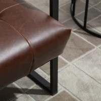 HOMCOM Fauteuil de salon Chesterfield Fauteuil Relax Assise Dossier capitonnés Structure métal Noir revêtement synthétique Chocolat(m-15)