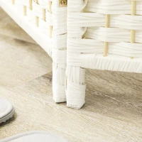 HOMCOM Paravent intérieur en bois 4 panneaux séparateur de pièce pliable pour salon chambre 180 x 180 cm blanc(m-9)