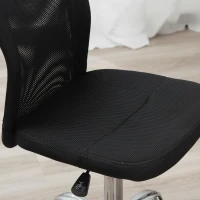 Vinsetto Chaise de bureau ergonomique fauteuil de bureau hauteur réglable piètement chromé pivotant 360° revêtement maille noir(m-11)