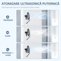 HOMCOM Ventilator cu Pulverizare de Apă, 3 Moduri și 3 Viteze, Alb și Negru(m-4)
