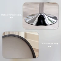 HOMCOM Barhocker, Gepolstert Barstuhl mit Metallgestell, Cordoptik, Höhenverstellbar 360° Drehbar Weiß(m-7)