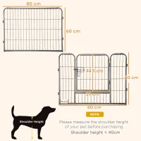 PawHut 16 Panels Heavy Duty Puppy Playpen, for Small Dogs, Indoor and Outdoor Use - Grey(m-3)
