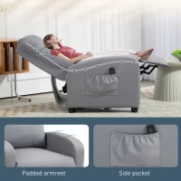 HOMCOM Fotoliu de Masaj cu 8 Moduri și 5 Intensități, Suport pentru Picioare și Telecomandă, 68x88x98 cm, Gri Deschis(m-7)