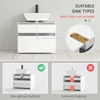 HOMCOM MDF 2-Drawer Under Sink Bathroom Cabinet White(m-4)