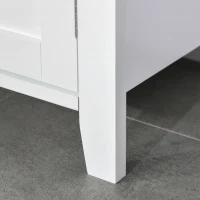 kleankin Waschbeckenunterschrank Badezimmerschrank Unterschrank Schrank mit verstellbarem Regal Weiß+Natur 60 x 30 x 60 cm(m-8)