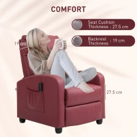 Homcom Fotoliu Masaj 68×88×98 cm – 8 Moduri, Telecomanda & Suport Picioare, Rosu(m-6)