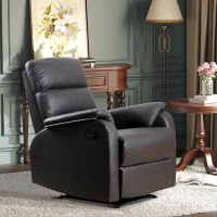 HOMCOM Fauteuil de Relaxation inclinable avec Repose-Pied Ajustable revêtement synthétique Brun foncé(m-9)