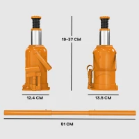 HOMCOM 12 Tonne Hydraulic Bottle Jack with 19-37 cm Lifting Range, Heavy Duty Portable Compact Car Jack Lift with Saddle and 3 Section Handle for Pickup, Truck, Auto Repair Maintenance, Orange(m-3)