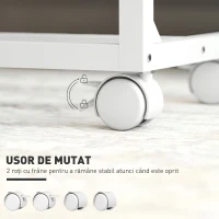 HOMCOM Măsuță de Lucru Reglabilă pe Înălțime cu Blat Înclinabil și 4 Roți(m-5)