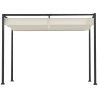 Outsunny Pérgola de Jardín 3x2m Cenador de Techo Retráctil de Poliéster Recubrimiento Resistente para Celebraciones Fiestas Crema(m-9)