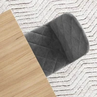 HOMCOM Esszimmerstühle, 4er-Set Küchenstühle mit Rückenlehne, Samtoptik, Polsterstühle mit Metallbeinen, für Esstisch, Grau(m-8)