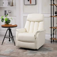 HOMCOM Fauteuil électrique releveur fauteuil relax avec repose-pieds dossier inclinable télécommande poche latérale crème(m-9)