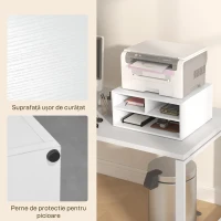 HOMCOM Suport pentru Imprimantă cu 2 Niveluri, 47x40x27.5 cm, Alb(m-5)