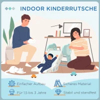 AIYAPLAY Rutsche für Kleinkinder, klappbar, Indoor, rutschfeste Stufen, erhöhter Sicherheitsrand, grün(m-6)