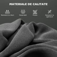 HOMCOM Set de 2 Scaune de Bar cu Spătar, 41x52x97 cm, Gri(m-4)