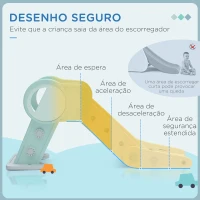 AIYAPLAY Escorrega para Crianças Dobrável com 3 Degraus Antiderrapantes para Interior Carga Máxima 30 kg 120x53x53 cm Verde Claro(m-4)