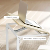 HOMCOM Măsuță de Lucru Reglabilă pe Înălțime cu Blat Înclinabil și 4 Roți(m-6)