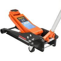 HOMCOM 3 Ton Hydraulic Low-Profile Floor Jack, with 7.5-50.5cm Lifting Range, Wheels, Orange(m-1)