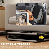 PawHut Tragbares erhöhtes Hundebett, erhöhtes Haustierbett mit atmungsaktivem Netz, für große Hunde, Hellgrau(m-6)