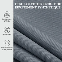 Outsunny Store manuel rétractable sur pied longueur réglable manivelle installation sans perçage métal alu. polyester gris foncé(m-6)