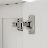 HOMCOM Armoire murale, meuble haut salle de bain moderne avec placard à double porte et poignées dorées, 60x20x60cm, blanc(m-9)