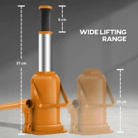 HOMCOM 12 Tonne Hydraulic Bottle Jack with 19-37 cm Lifting Range, Heavy Duty Portable Compact Car Jack Lift with Saddle and 3 Section Handle for Pickup, Truck, Auto Repair Maintenance, Orange(m-5)