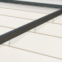 Outsunny Pérgola 298x213x221 cm Pérgola de Jardim com Teto Retrátil de Poliéster com Revestimento Creme(m-7)