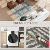 HOMCOM Teppich Wohnzimmerteppich im Modern Stil, waschbar Flächenteppich 150 x 80 cm Dunkelgrau(m-6)