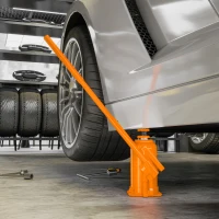 HOMCOM 12 Tonne Hydraulic Bottle Jack with 19-37 cm Lifting Range, Heavy Duty Portable Compact Car Jack Lift with Saddle and 3 Section Handle for Pickup, Truck, Auto Repair Maintenance, Orange(m-2)