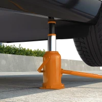 HOMCOM 12 Tonne Hydraulic Bottle Jack with 19-37 cm Lifting Range, Heavy Duty Portable Compact Car Jack Lift with Saddle and 3 Section Handle for Pickup, Truck, Auto Repair Maintenance, Orange(m-8)