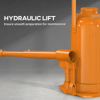 HOMCOM 12 Tonne Hydraulic Bottle Jack with 19-37 cm Lifting Range, Heavy Duty Portable Compact Car Jack Lift with Saddle and 3 Section Handle for Pickup, Truck, Auto Repair Maintenance, Orange(m-7)