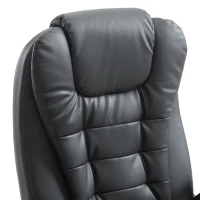 HOMCOM Fauteuil de bureau massant et chauffant électrique fauteuil bureau ergonomique revêtement synthétique noir(m-12)