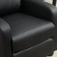 HOMCOM Fauteuil de Relaxation et Massage électrique avec Inclinaison Manuelle Dossier Repose-Pied réglable revêtement synthétique Noir(m-8)
