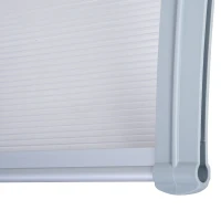 Outsunny Pensilina da Esterno 140x70x21 cm in Plastica e Alluminio per Balconi, Porte e Finestre, Grigio(m-9)